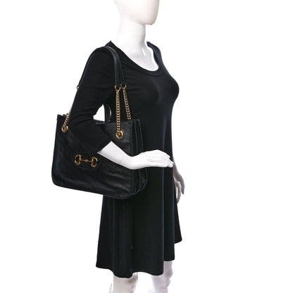 Gucci New Sakai Calfskin Lux Medium Horsebit 1955 Tote Bag Black 2 of 10