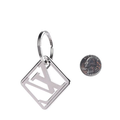 Louis Vuitton LV Logo Bag Charm Key Holder Silver 2 of 4