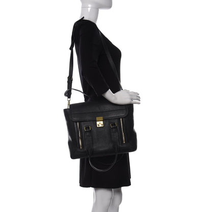 3.1 Phillip Lim Textured Calfskin Medium Pashli Satchel Black 2 of 13