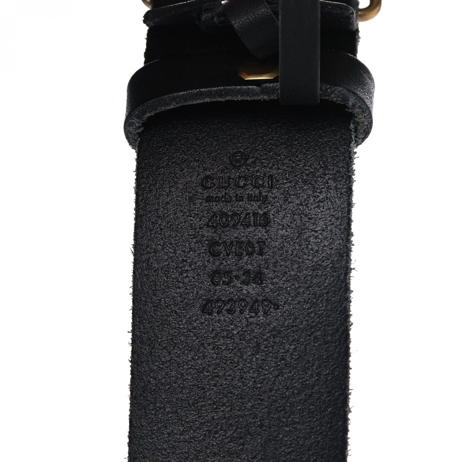 Gucci Faded Calfskin Double G 40mm Belt 85 34 Black 3 of 8