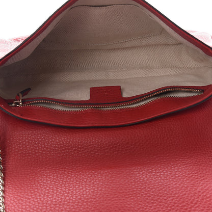 Gucci Pebbled Calfskin Medium Soho Flap Crossbody Red 5 of 11