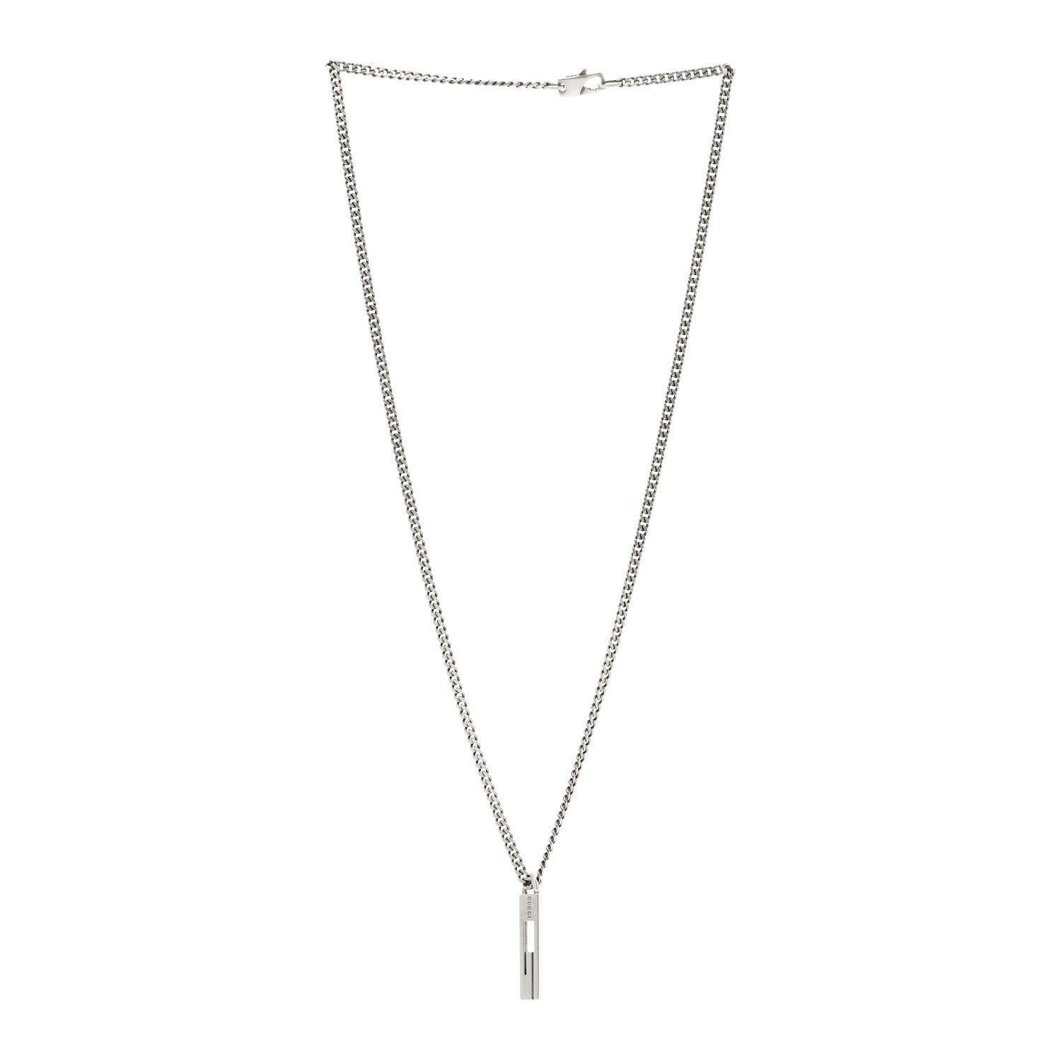 Gucci Darkened Sterling Silver G Bar Pendant Necklace 3 of 5