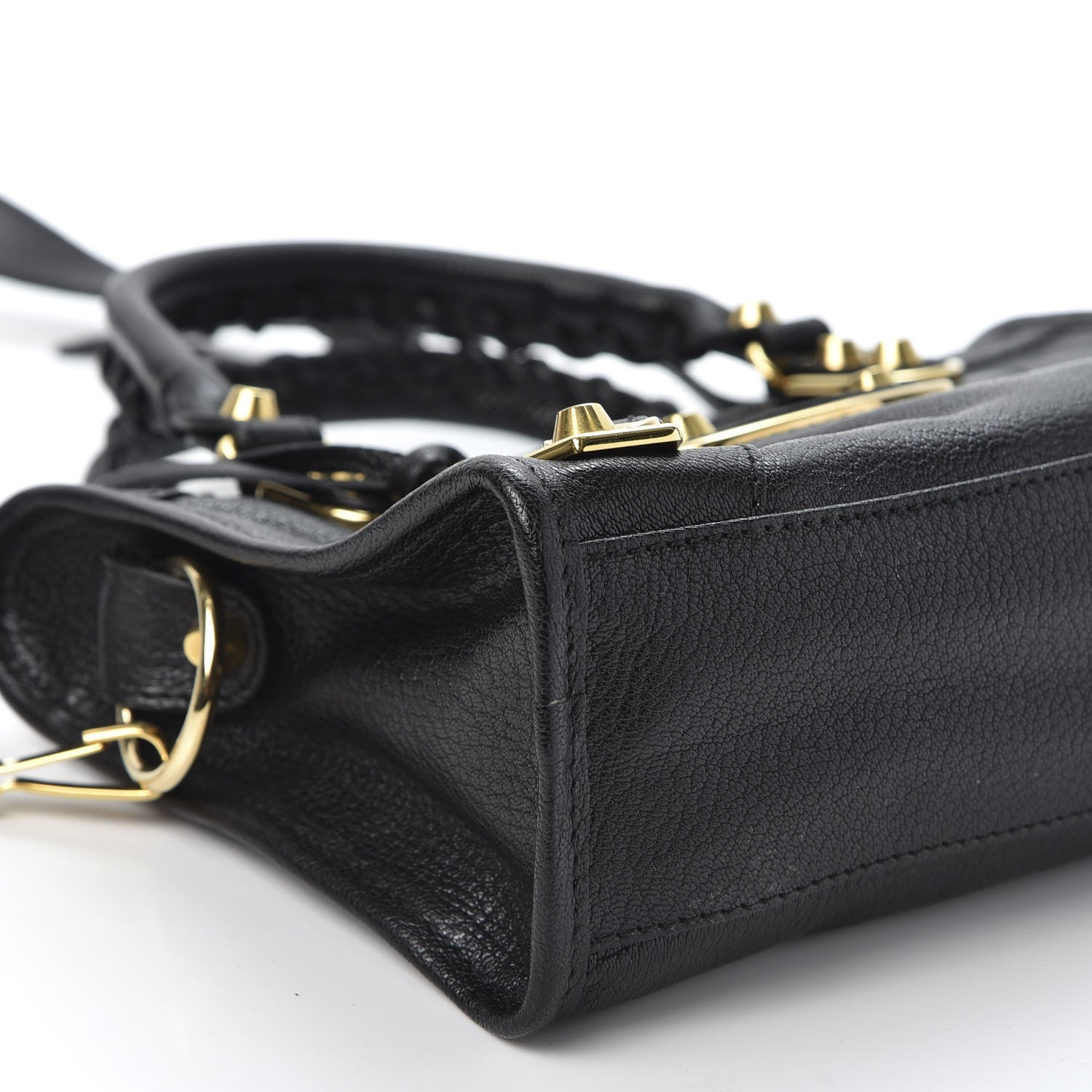 Balenciaga Chevre Gold Metallic Edge Hardware Mini City Black 5 of 9