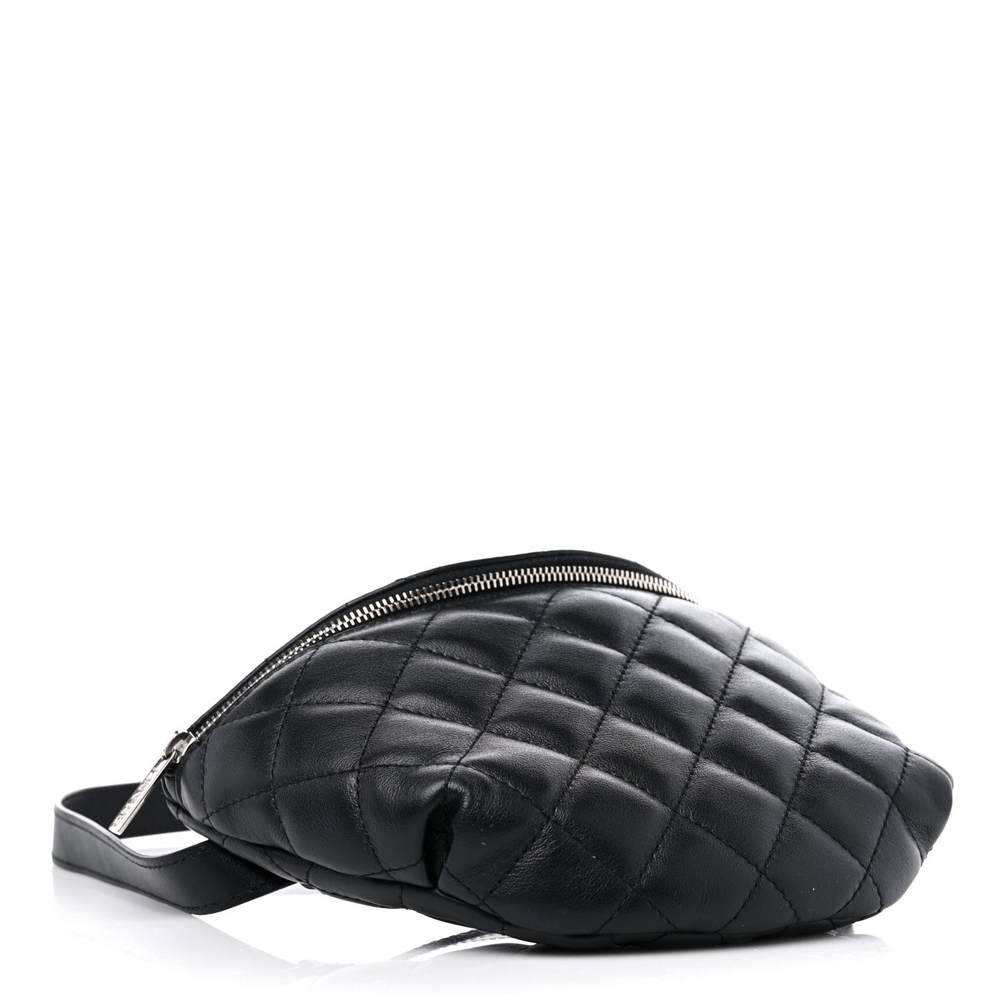Calfskin Quilted Waist Belt Bag Black