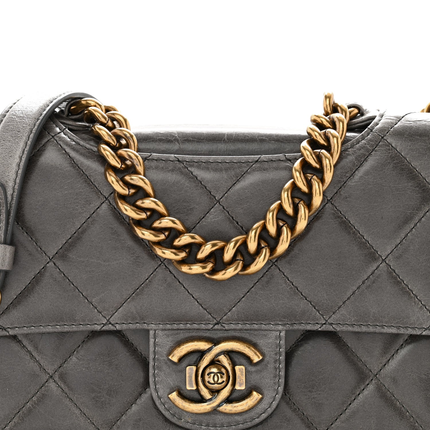 Chanel Glazed Calfskin Medium Perfect Edge Flap Grey 9 of 14