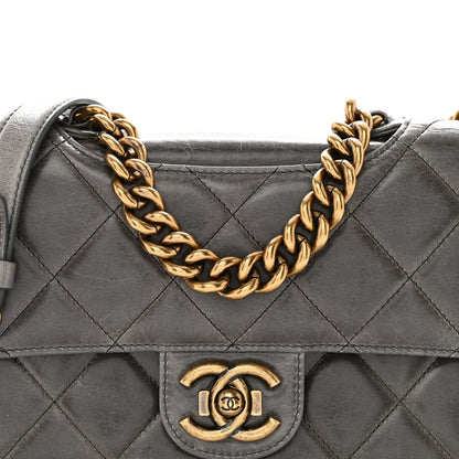 Chanel Glazed Calfskin Medium Perfect Edge Flap Grey 9 of 14