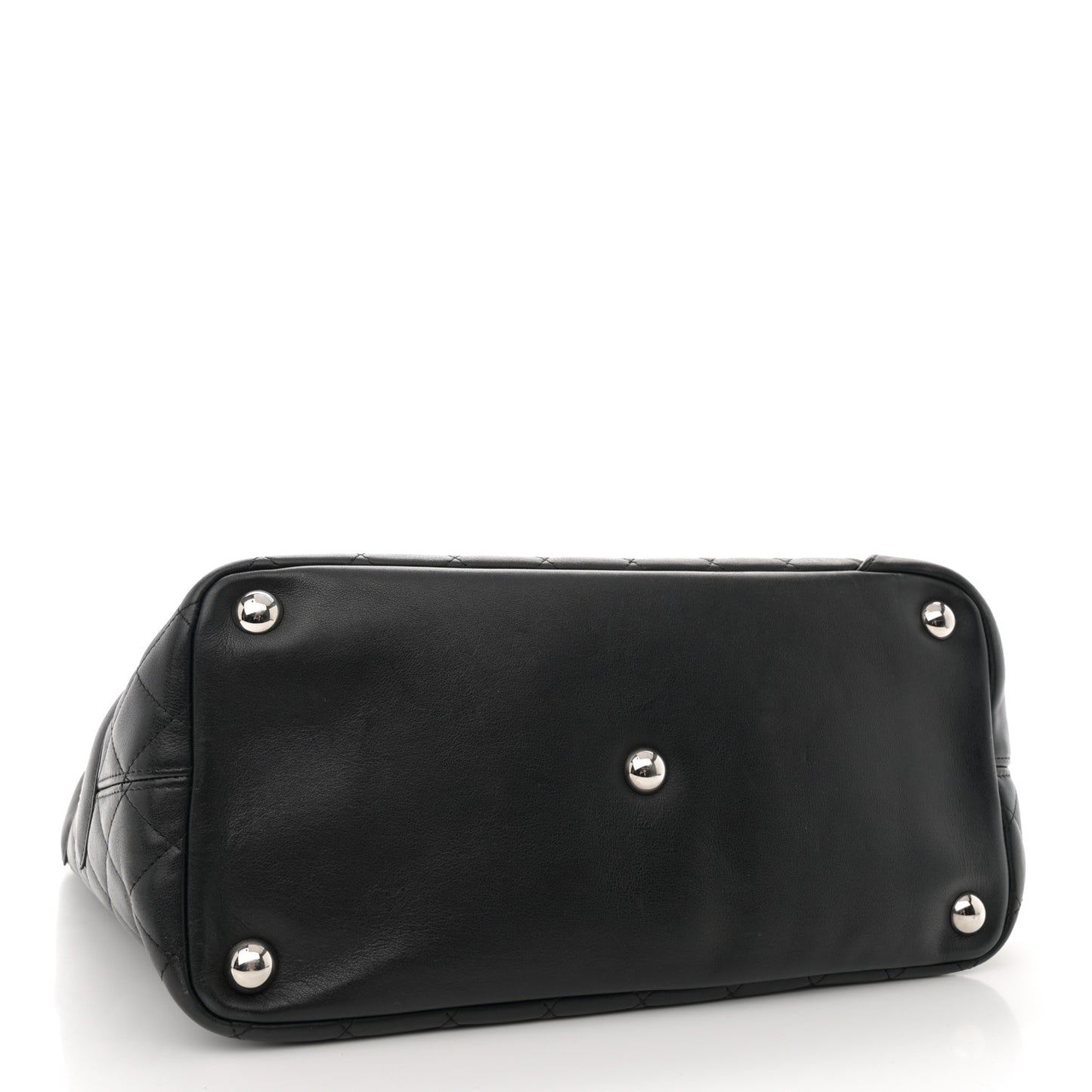 Calfskin Quilted Large Cambon Tote Black