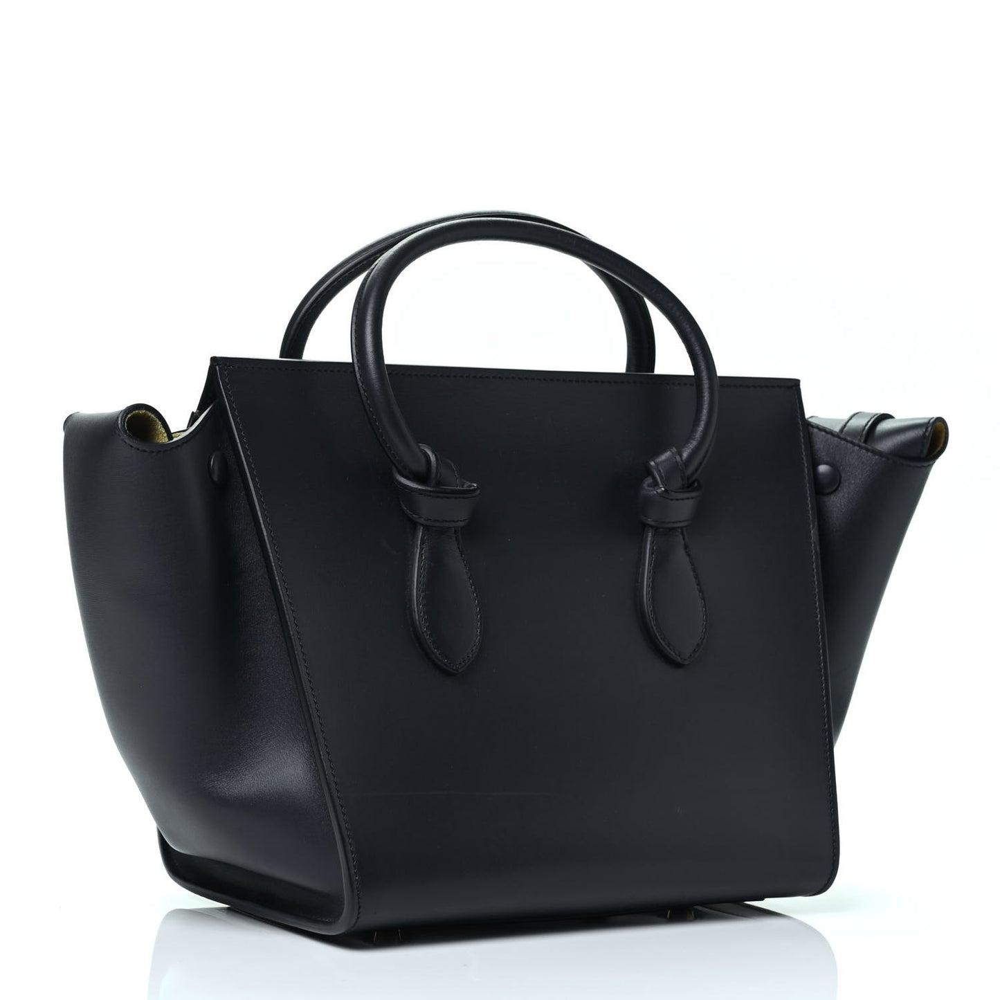 Smooth Calfskin Small Tie Knot Tote Midnight