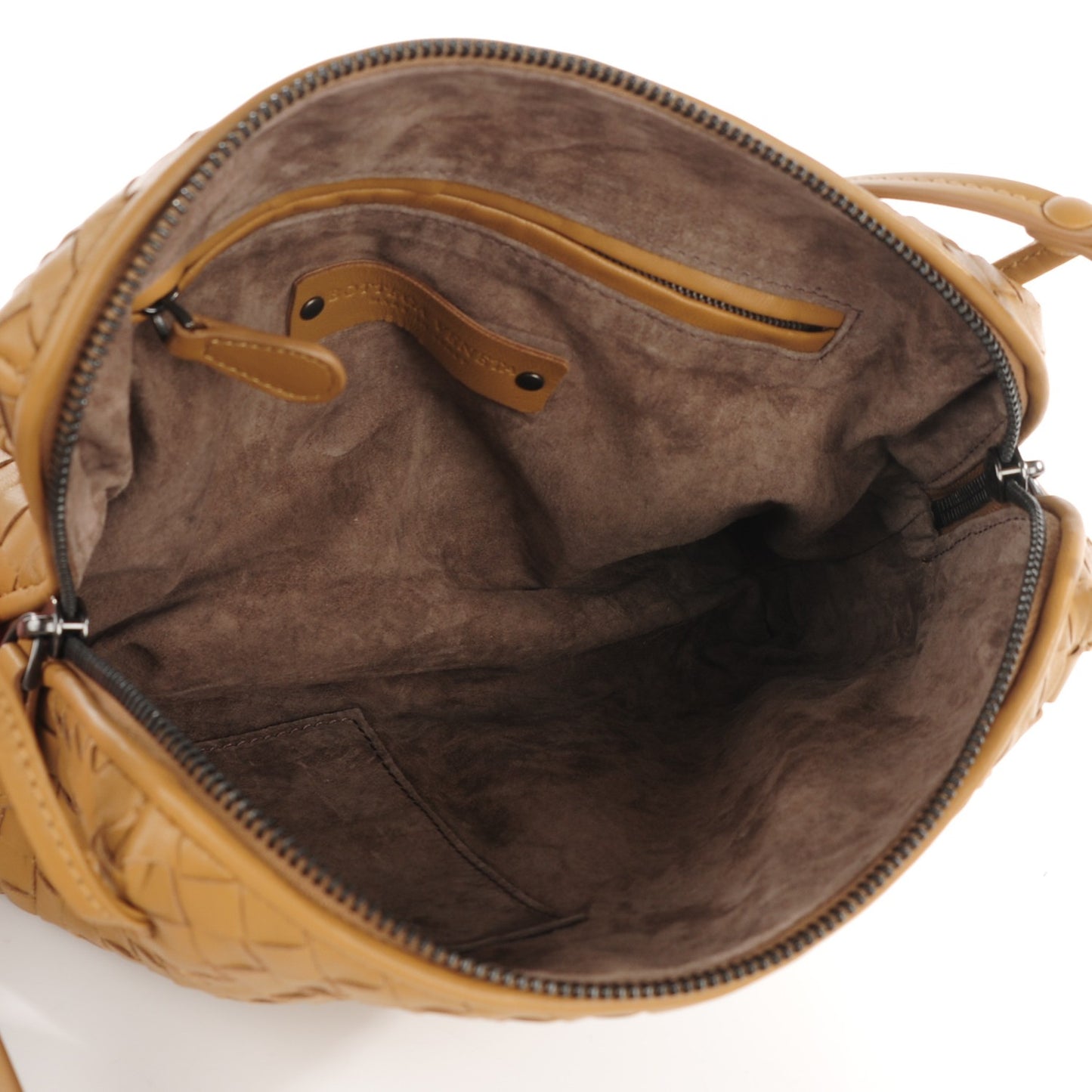 Nappa Intrecciato Pillow Crossbody Messenger Camel