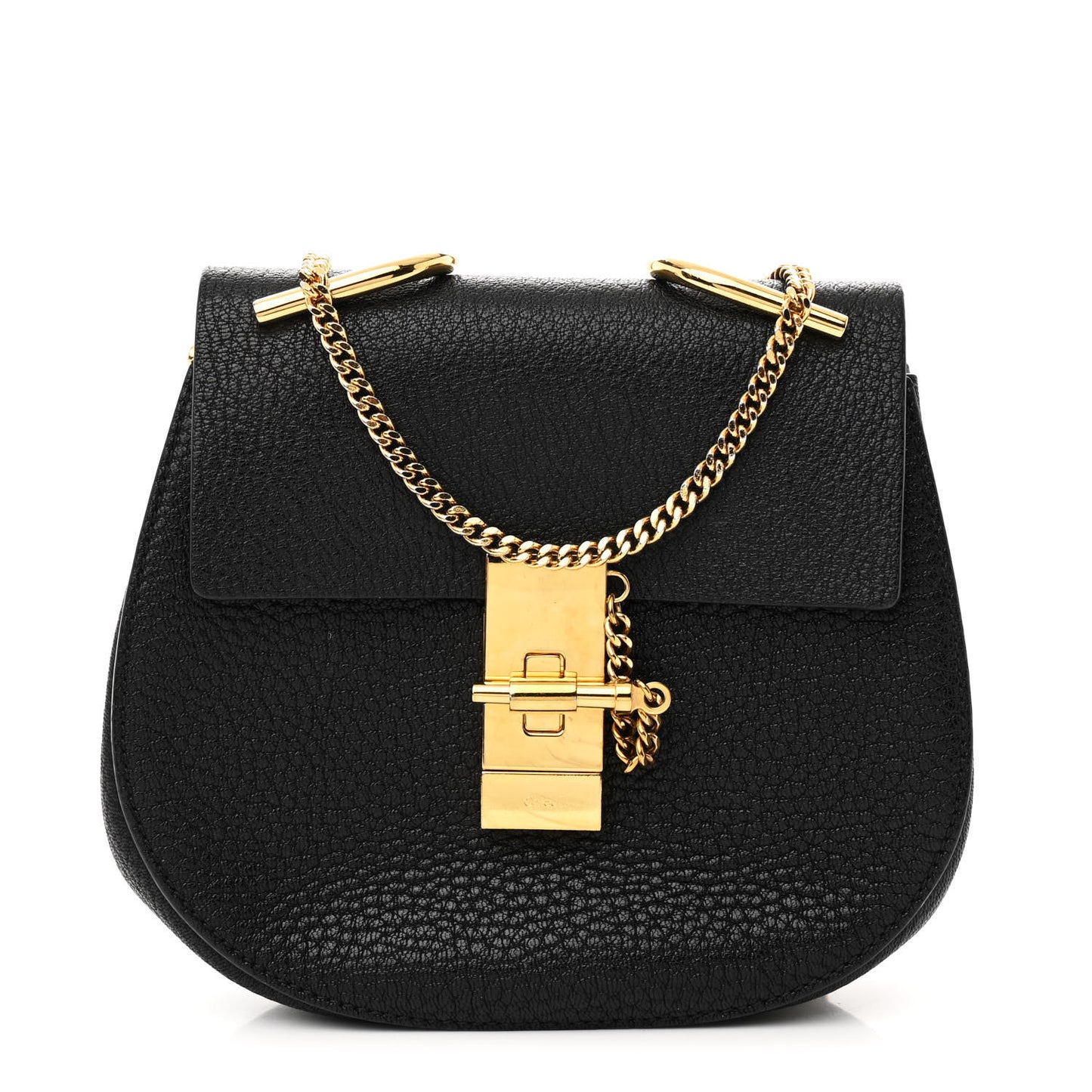 Grained Lambskin Mini Drew Shoulder Bag Black