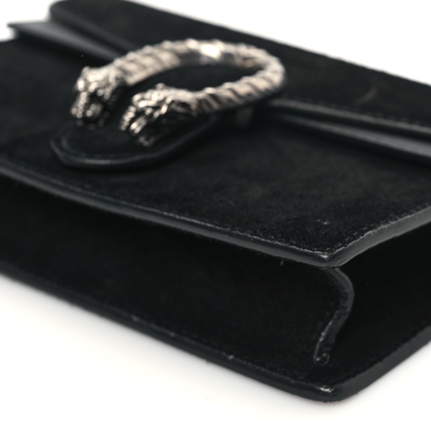 Gucci Suede Super Mini Dionysus Shoulder Bag Black 9 of 11