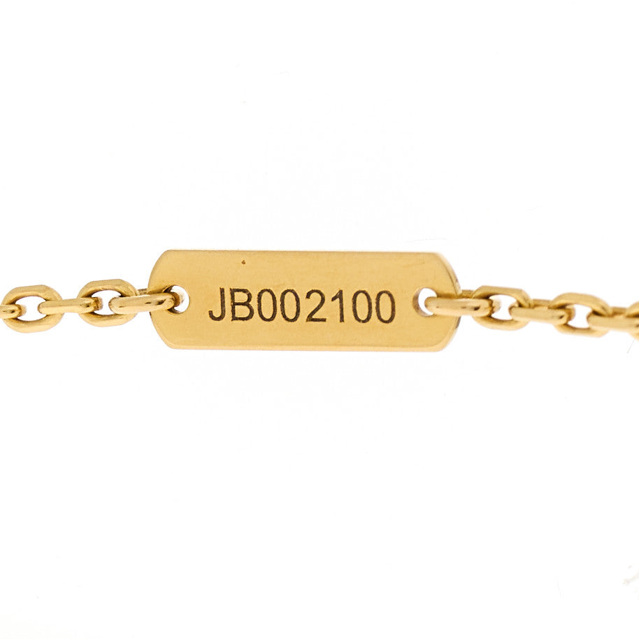 18K Yellow Gold Mother of Pearl Vintage Alhambra Pendant Necklace