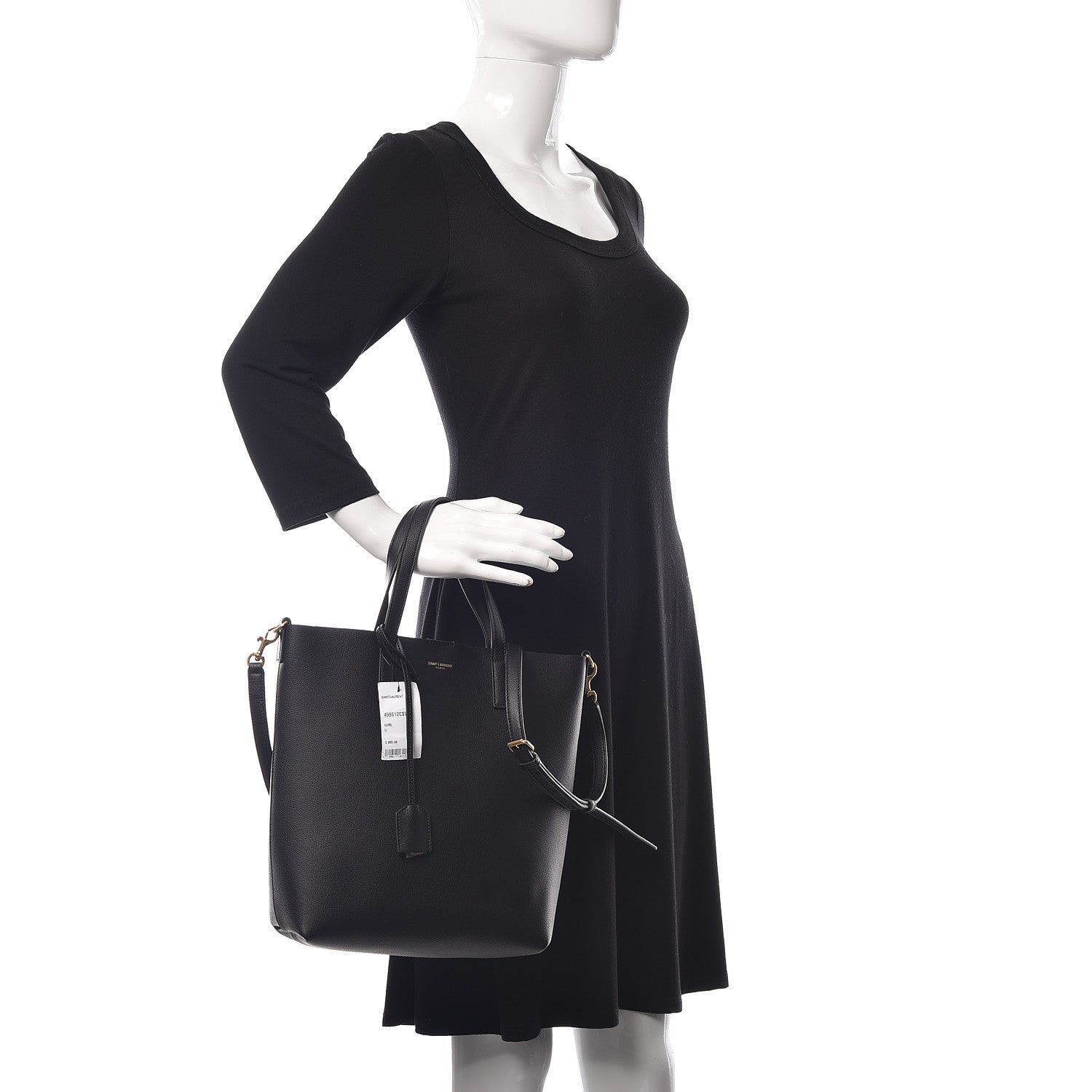 Saint Laurent Calfskin Toy Shopping Tote Black 2 of 11