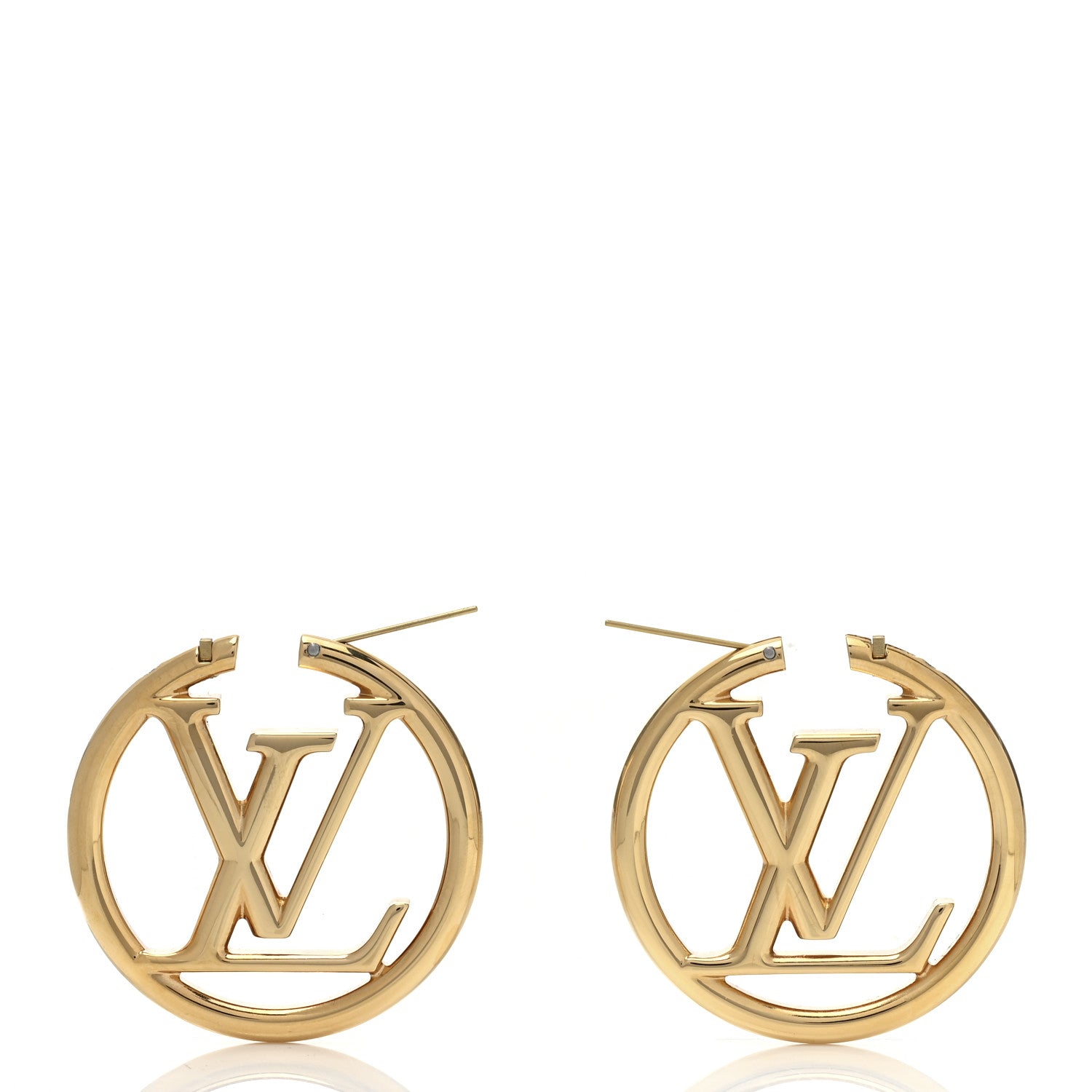 Louis Vuitton Metal Louise Hoop Earrings Gold 3 of 4