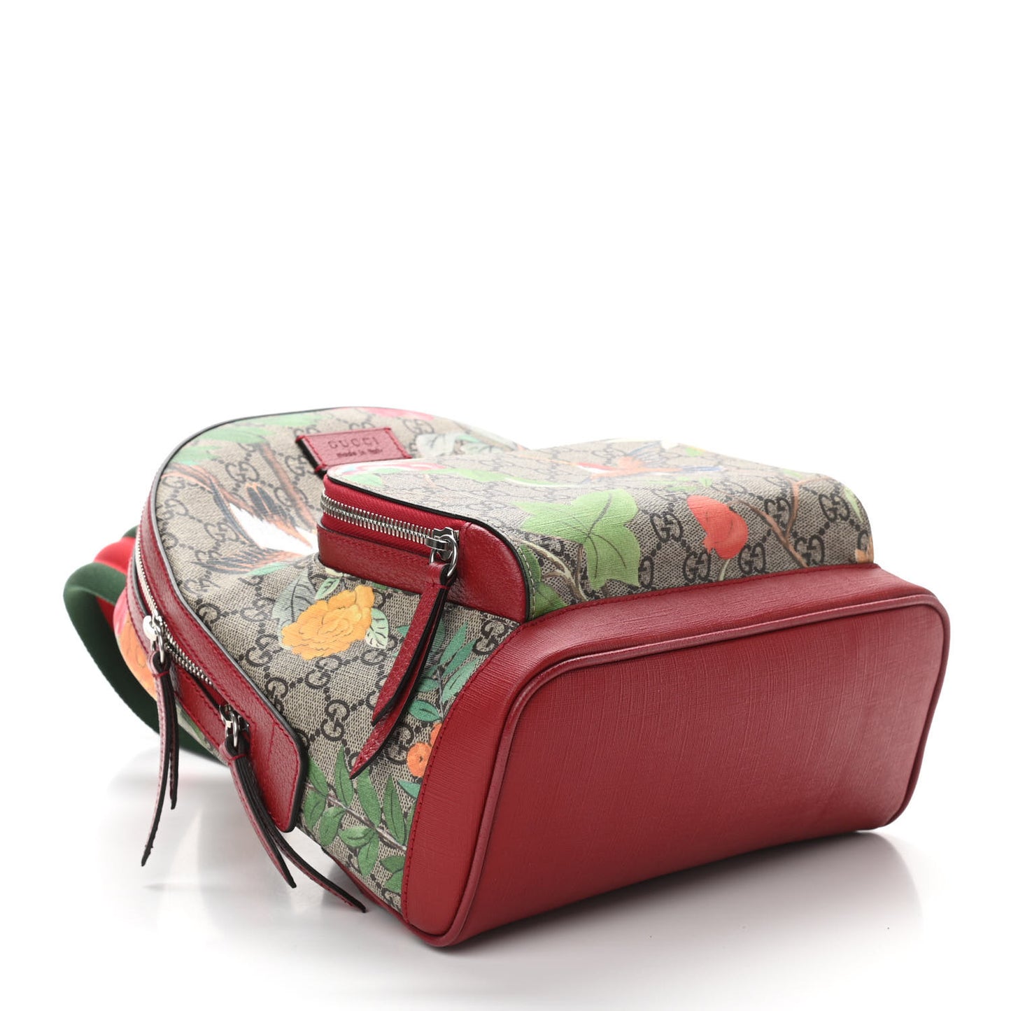 GG Supreme Monogram Tian Web Small Day Backpack Beige Multicolor Red