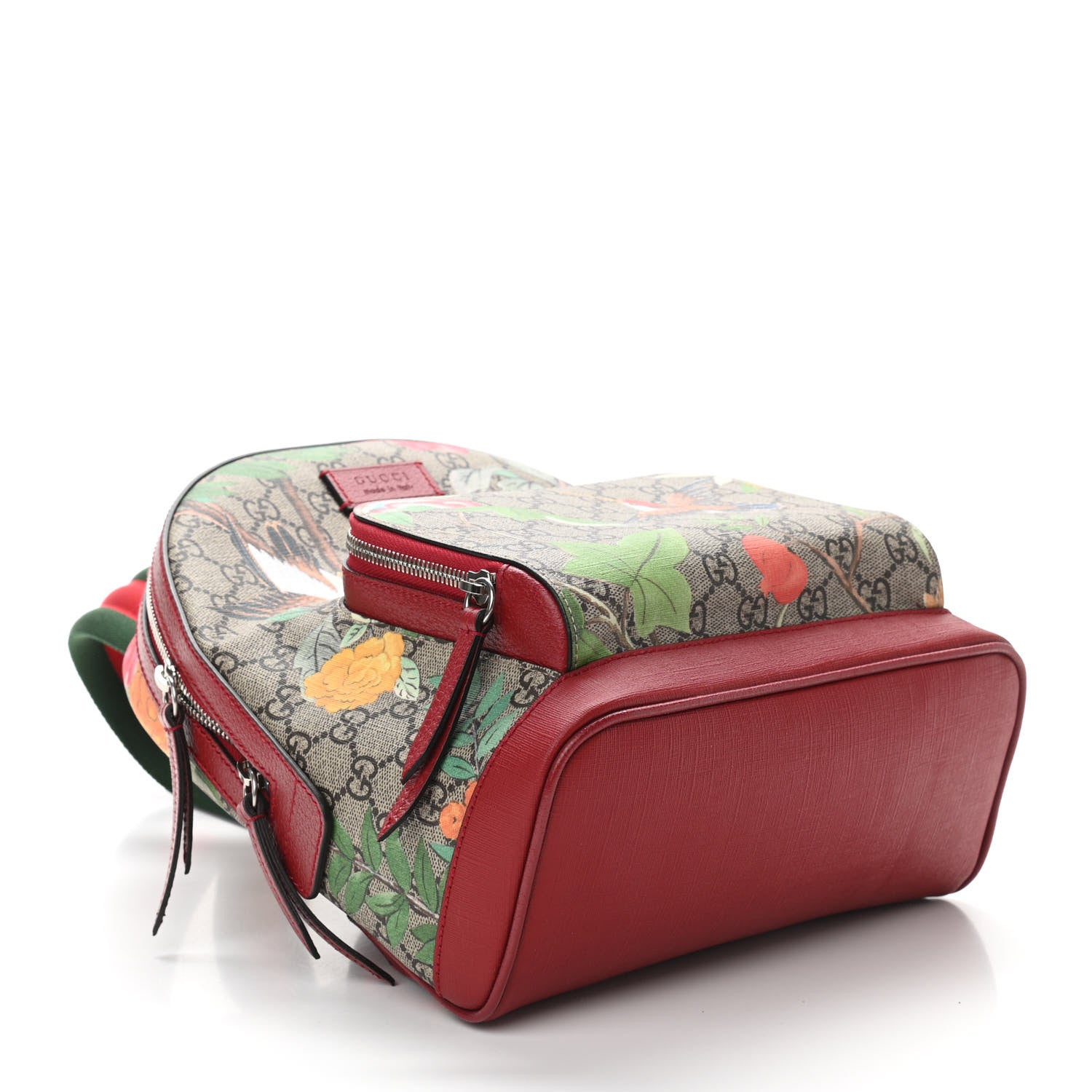 Gucci GG Supreme Monogram Tian Web Small Day Backpack Beige Multicolor Red 4 of 11