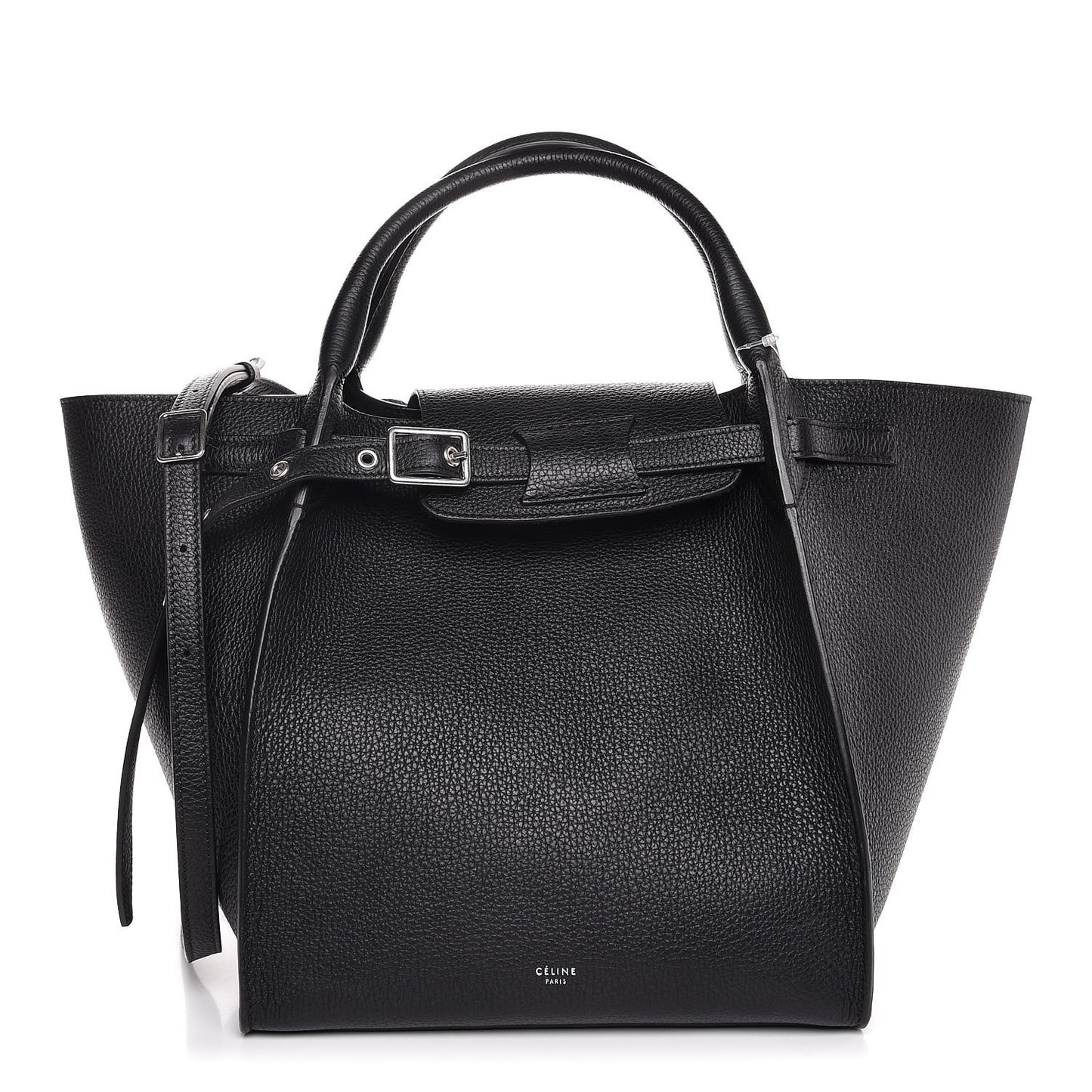 Supple Grained Calfskin Small Big Bag Black