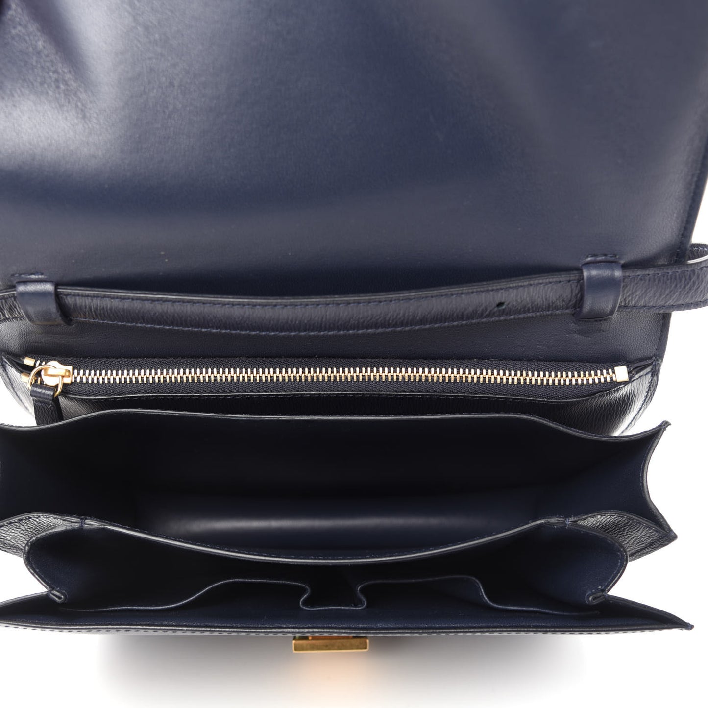 Liege Calfskin Medium Classic Box Flap Bag Dark Blue