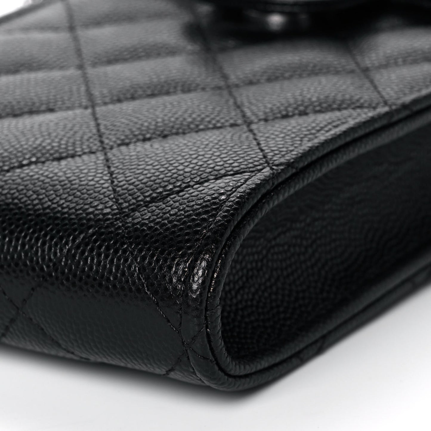 Caviar Quilted Classic Phone Holder Black
