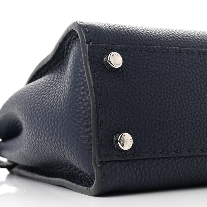 Fendi Cuoio Romano Snakeskin Selleria Medium Peekaboo Iconic Satchel Blue Notte 10 of 15