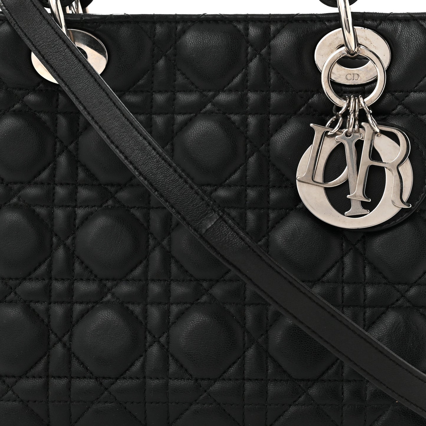 Lambskin Cannage Medium Lady Dior Black