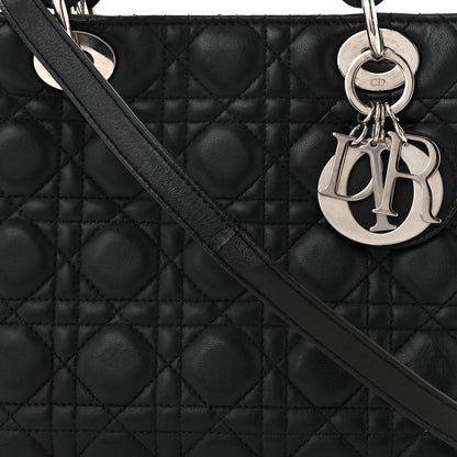 Christian Dior Lambskin Cannage Medium Lady Dior Black 8 of 10