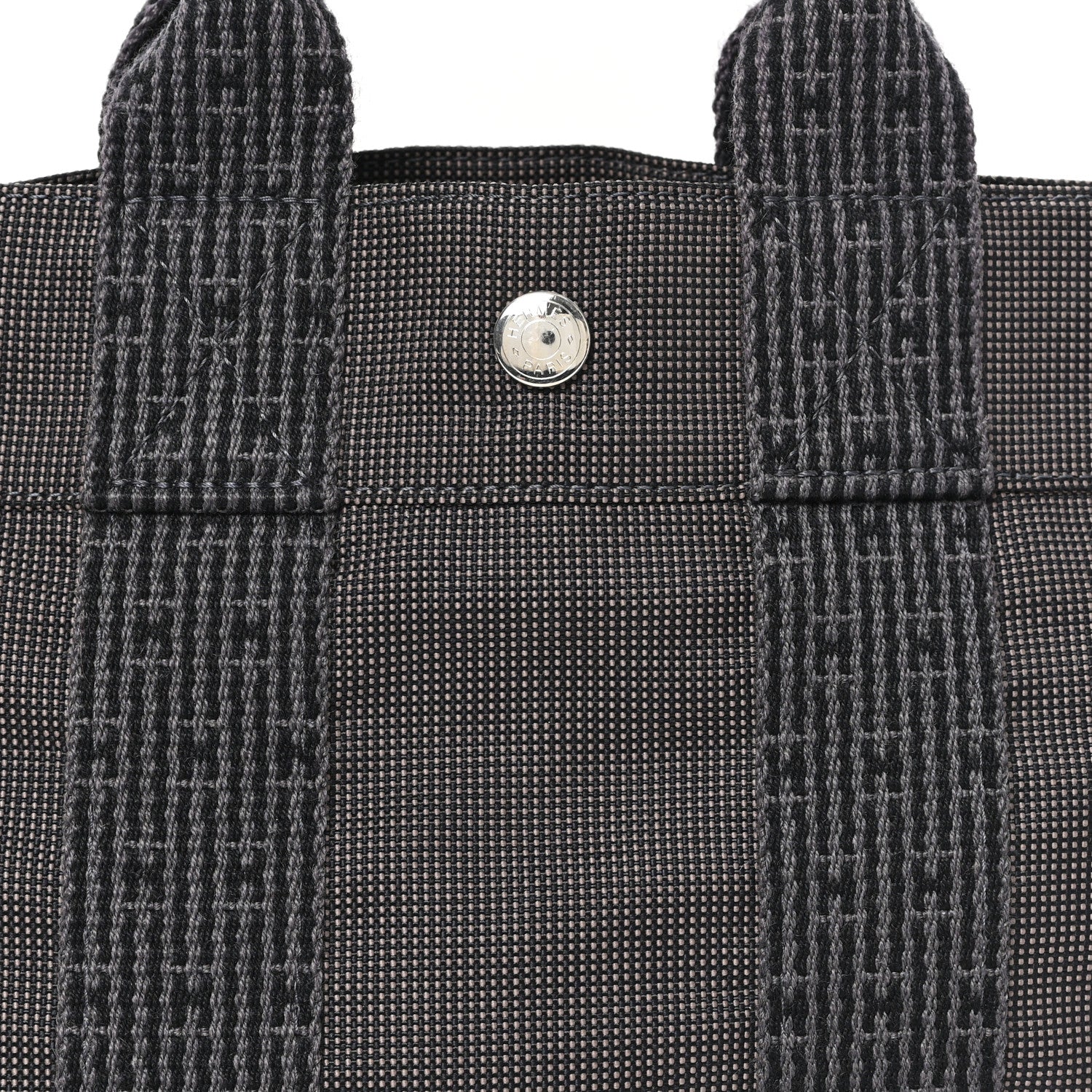Hermes Canvas Herline PM Tote Grey 7 of 10