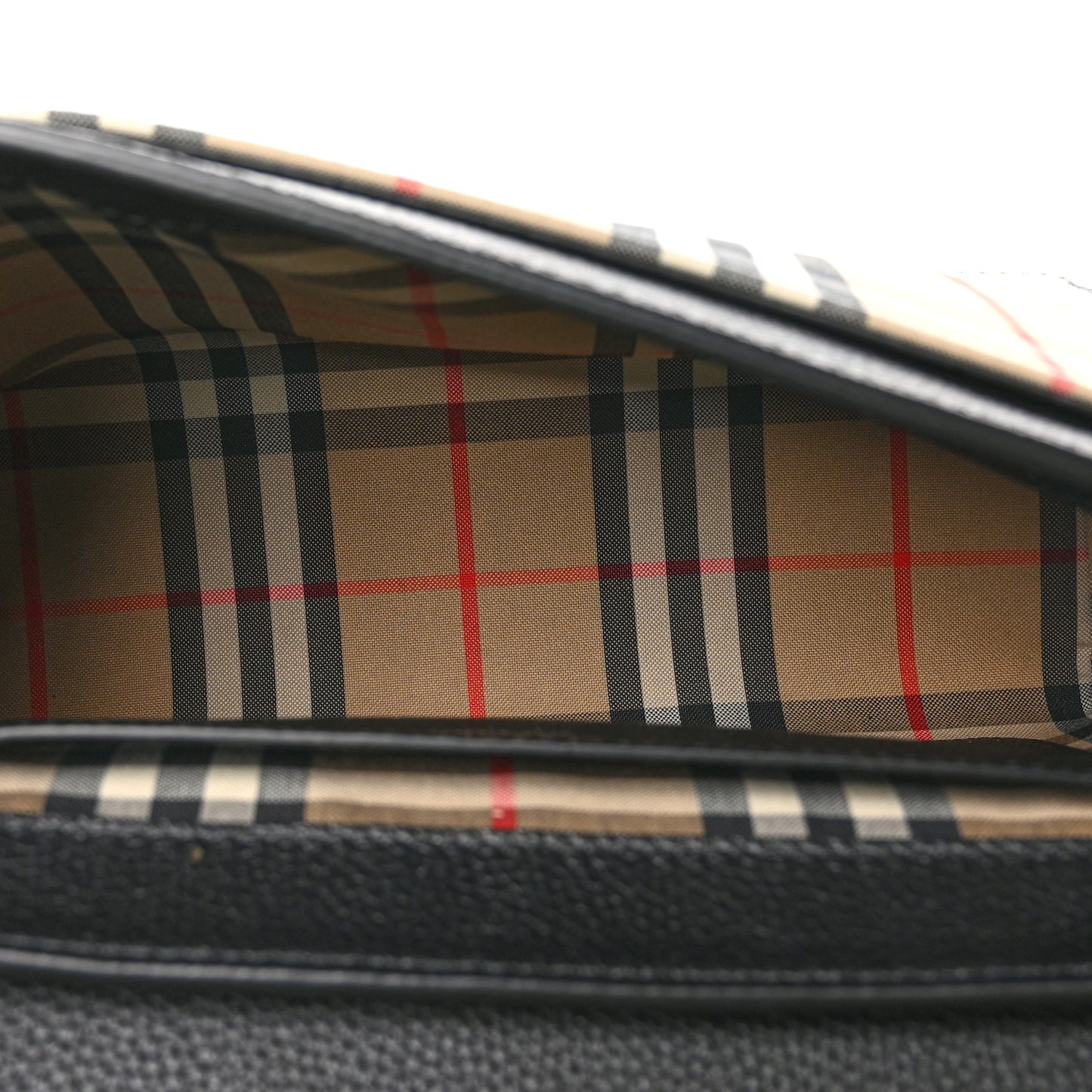 Grainy Calfskin Vintage Check Note Crossbody Bag Black