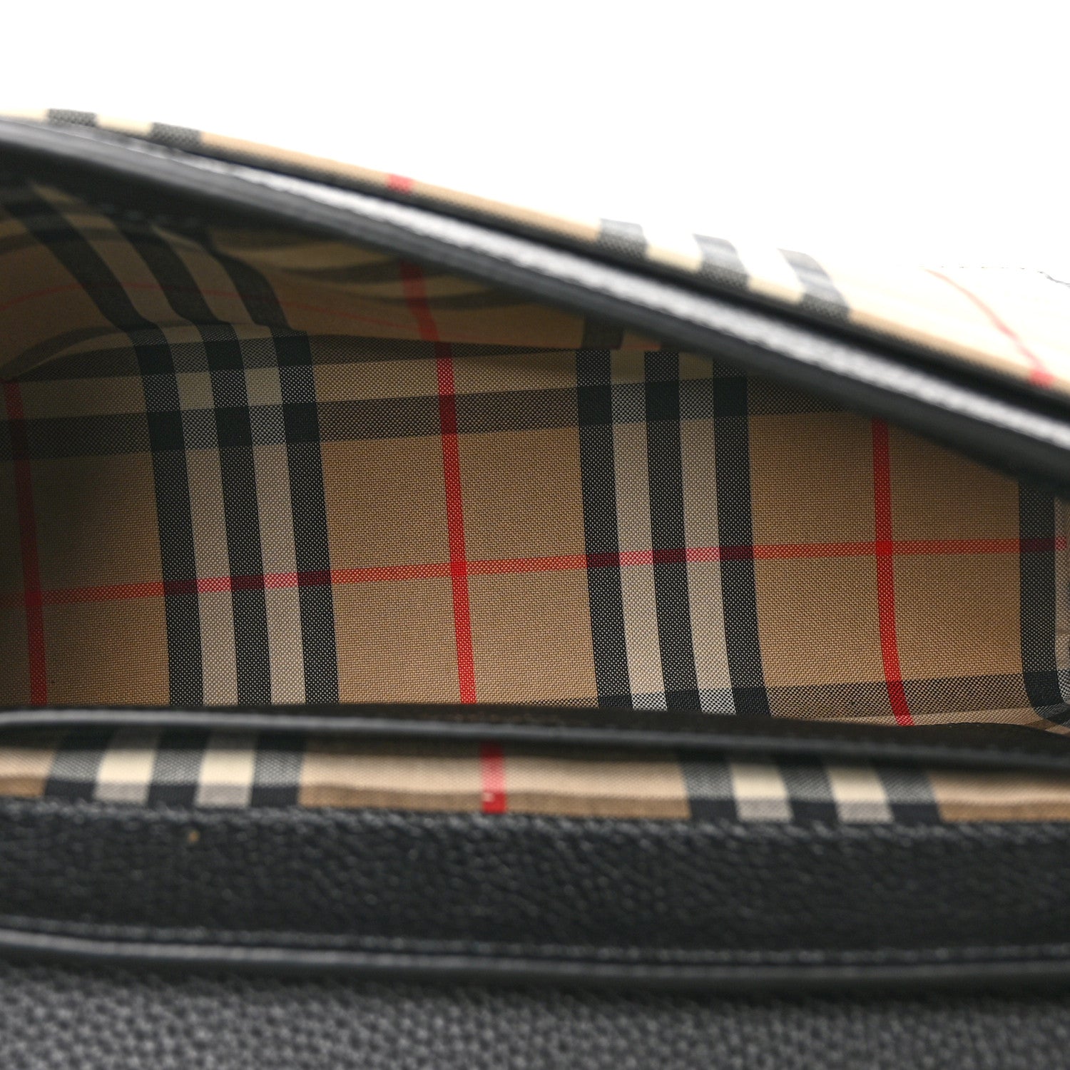 Burberry Grainy Calfskin Vintage Check Note Crossbody Bag Black 5 of 10