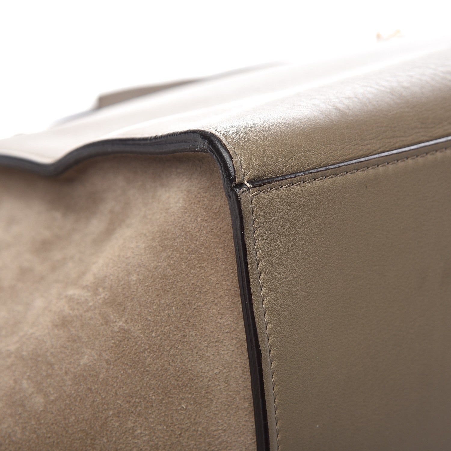 Celine Calfskin Suede Whipsnake Medium Trapeze Taupe 11 of 14