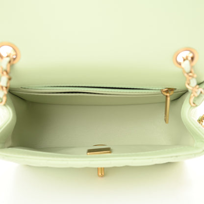 Chanel Lambskin Quilted Mini Pearl Crush Flap Light Green 5 of 9
