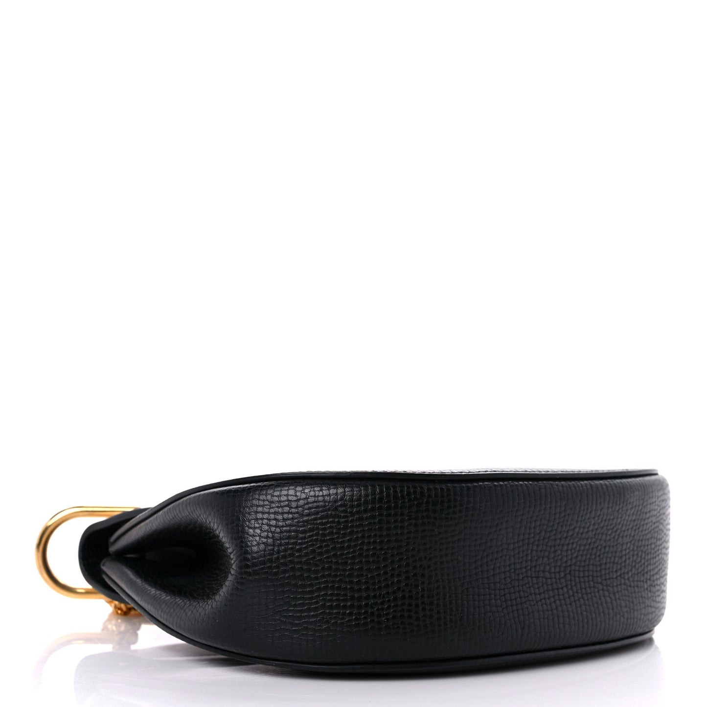 Grained Calfskin Lambskin Bi-Color Drew Shoulder Bag Black Powder Beige