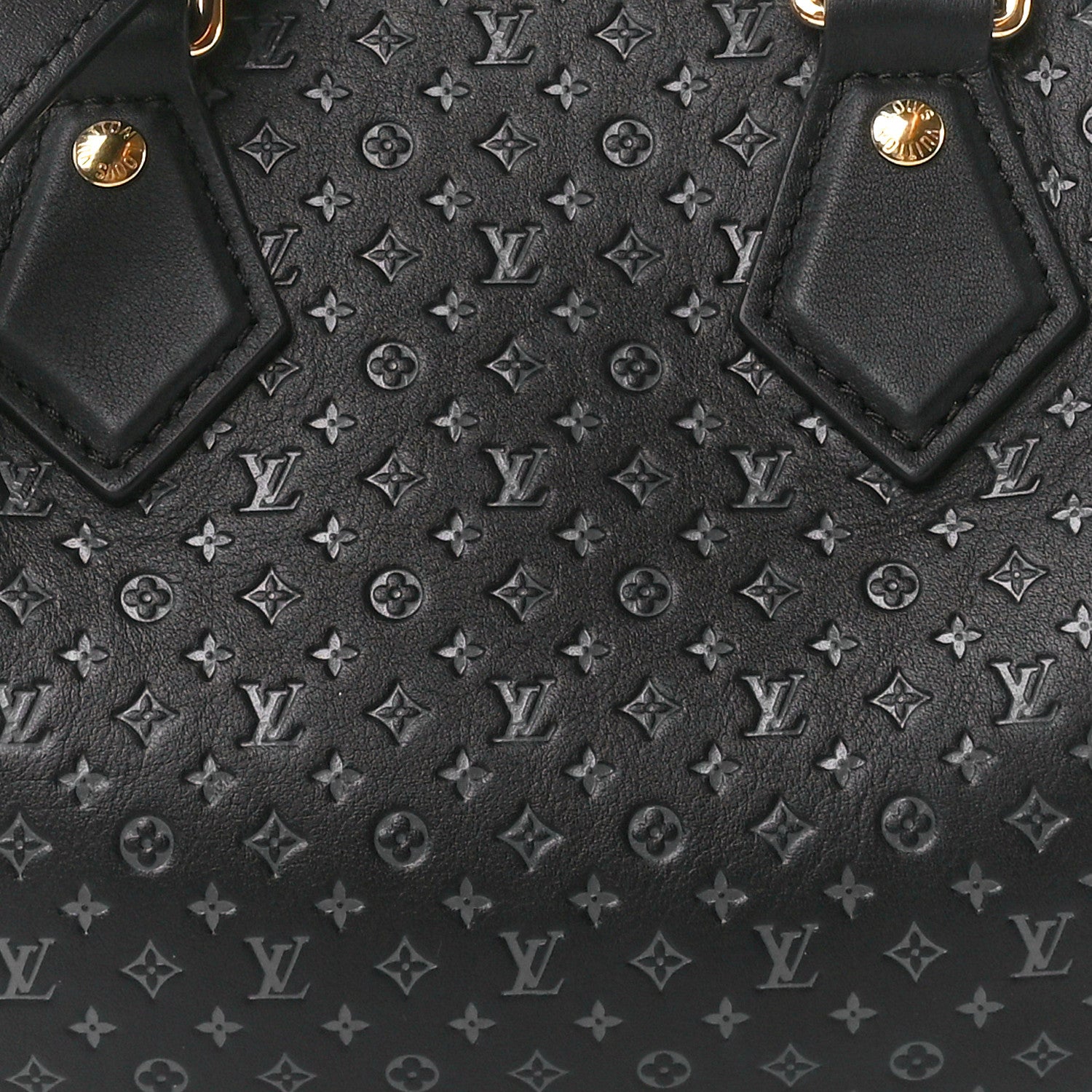 Louis Vuitton Calfskin Nanogram Embossed Speedy 20 Black 7 of 9