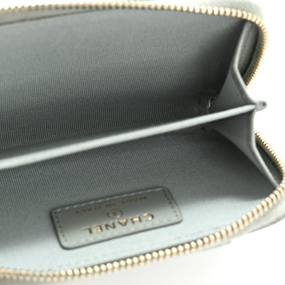 Chanel Caviar Quilted Zip Card Holder Grey 5 of 10