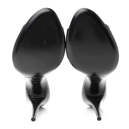 Saint Laurent Calfskin New Belfagor Sexy 95mm Mules 36 Black 5 of 9