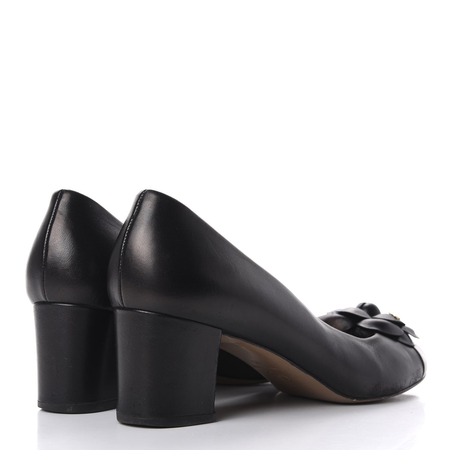 Chanel Lambskin Camellia Pumps 41 Black 4 of 13