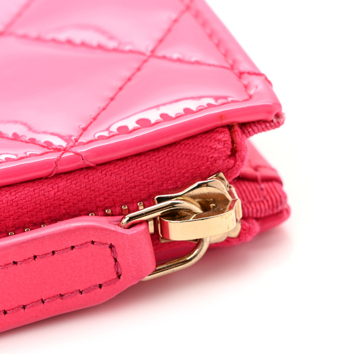 Patent Quilted Key Holder Case Pink