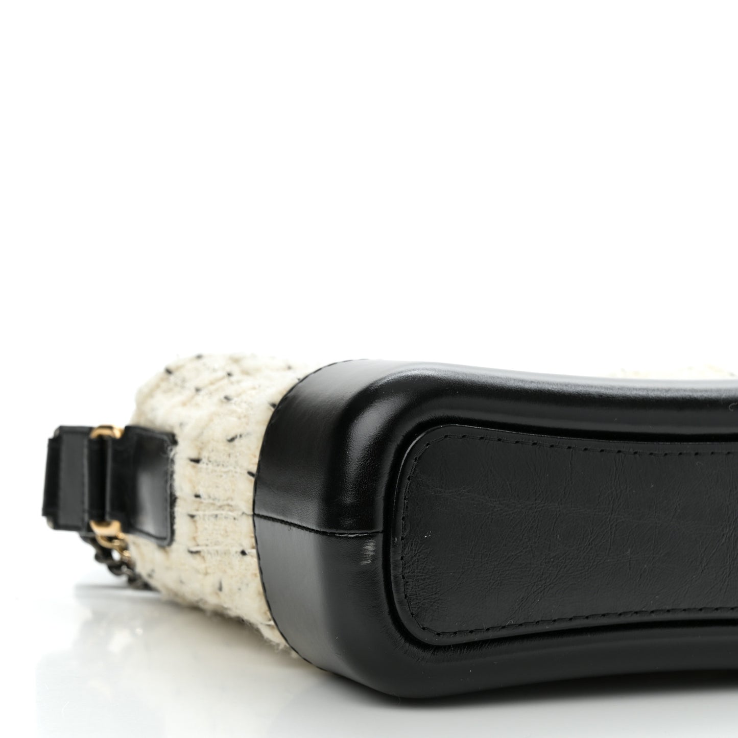 Tweed Calfskin Quilted Small Gabrielle Hobo Ivory Black