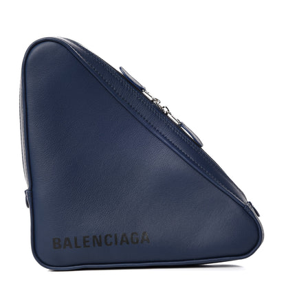 Balenciaga Calfskin M Triangle Pouch Bleu 1 of 7