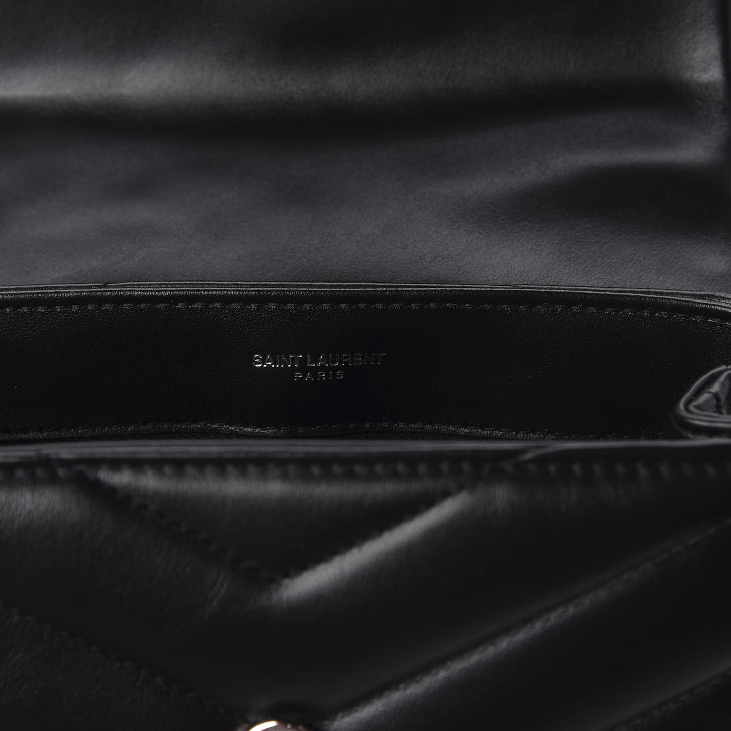 Calfskin Y Quilted Monogram Toy Loulou Crossbody Bag Black
