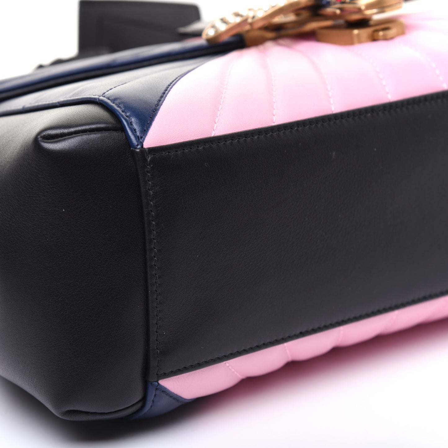 Calfskin Bamboo Trapuntata Queen Margaret Top Handle Bag Blue Agata Hibiscus Red Mystic White Sugar Pink
