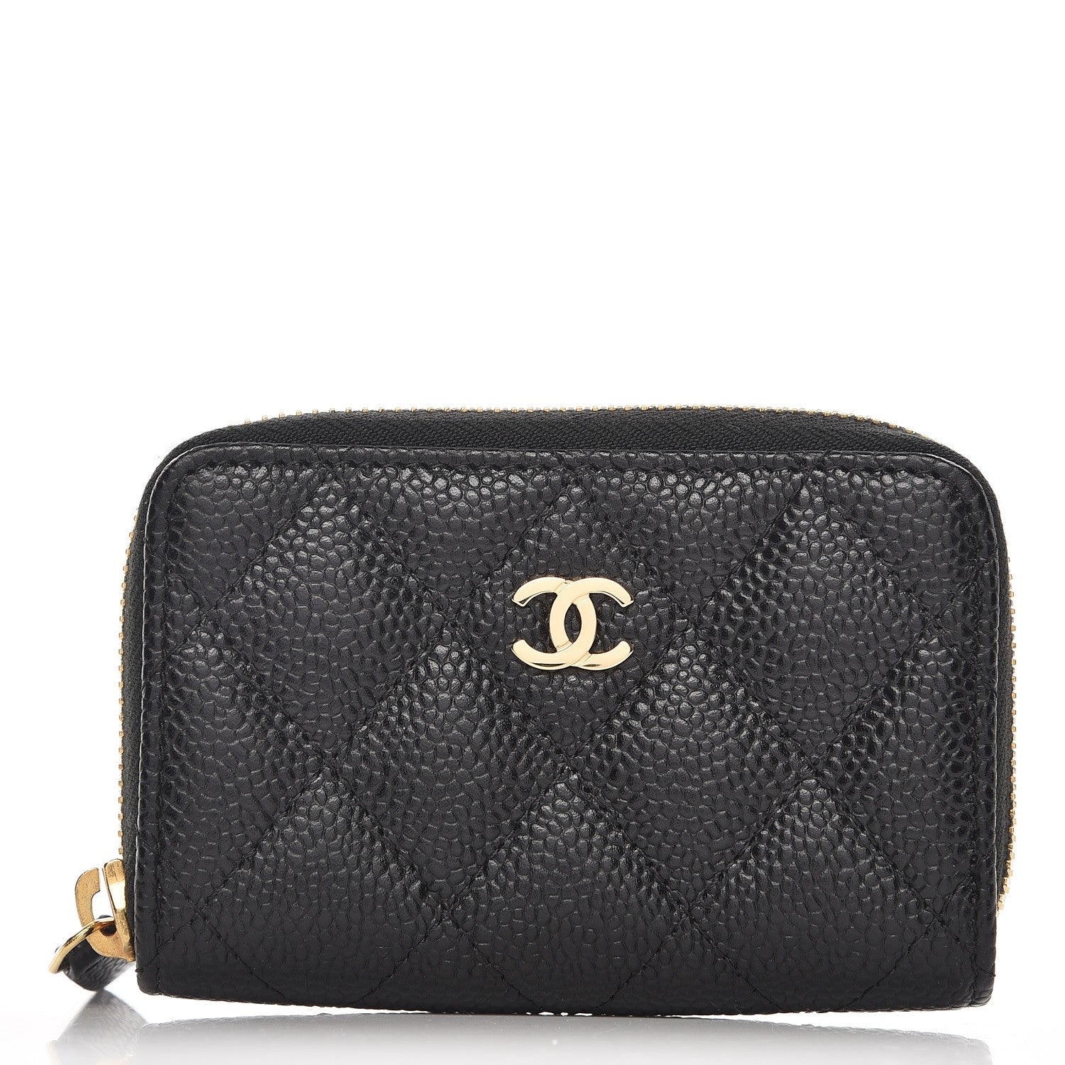 Chanel Caviar Quilted Zip Coin Purse Black 1 of 7