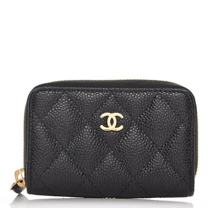 Chanel Caviar Quilted Zip Coin Purse Black 1 of 7