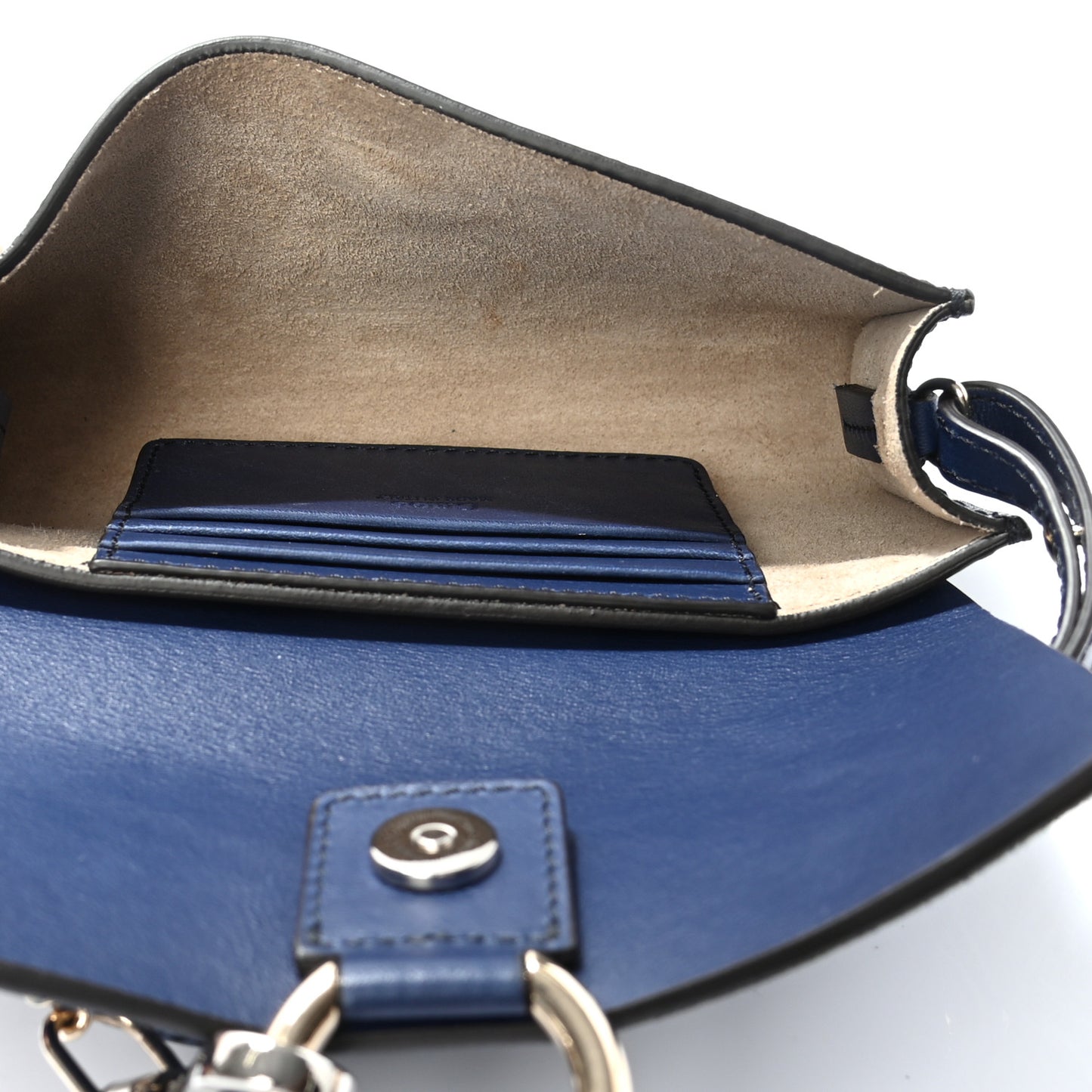 Suede Calfskin Mini Faye Shoulder Bag Majesty Blue