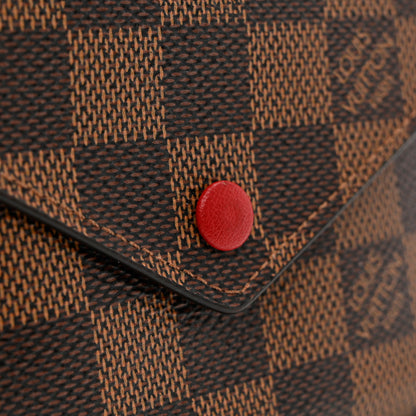Louis Vuitton Damier Ebene Victorine Wallet Red 7 of 7