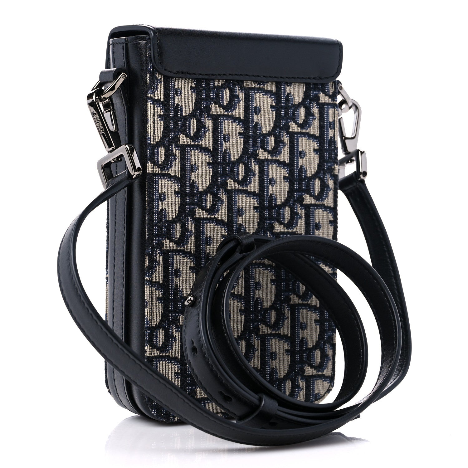 Christian Dior Oblique Calfskin Vertical Pouch Black 3 of 8