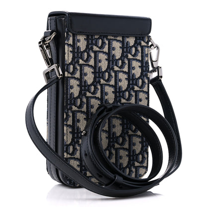 Christian Dior Oblique Calfskin Vertical Pouch Black 3 of 8