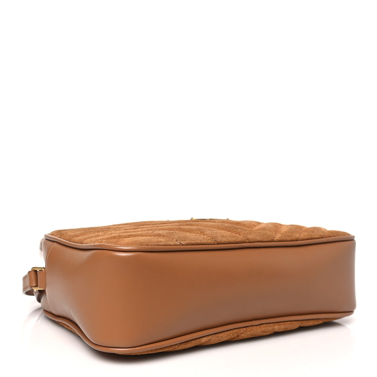 Suede Matelasse Monogram Lou Camera Bag Cinnamon