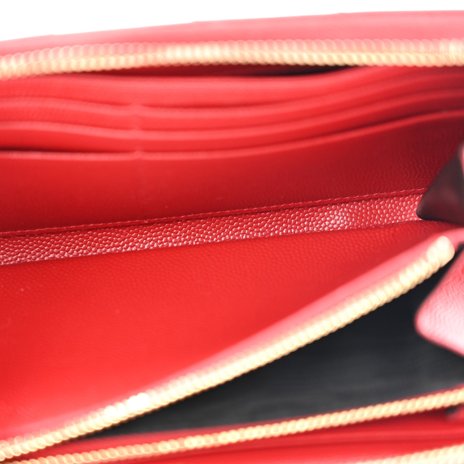Saint Laurent Grain De Poudre Matelasse Chevron Monogram Zip Around Wallet Red 5 of 13