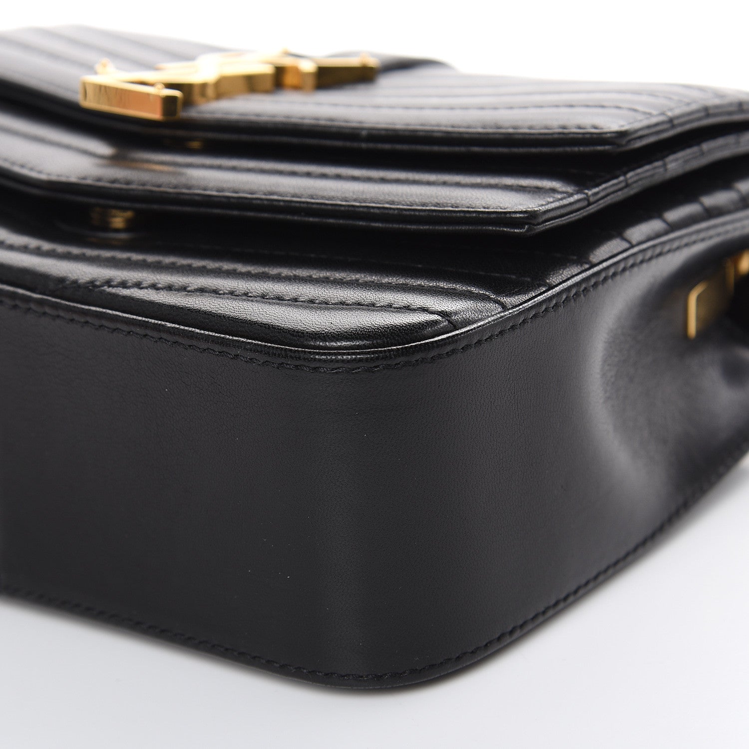 Saint Laurent Lambskin Matelasse Chevron Monogram Small Sulpice Bag Black 9 of 12